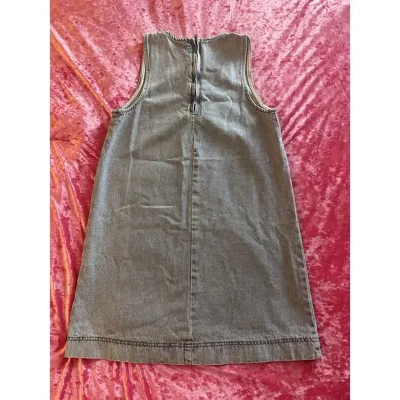 Forever 21 Shift Dress Sleeveless Denim Blue Women's XS High Neck - Picture 7 of 7